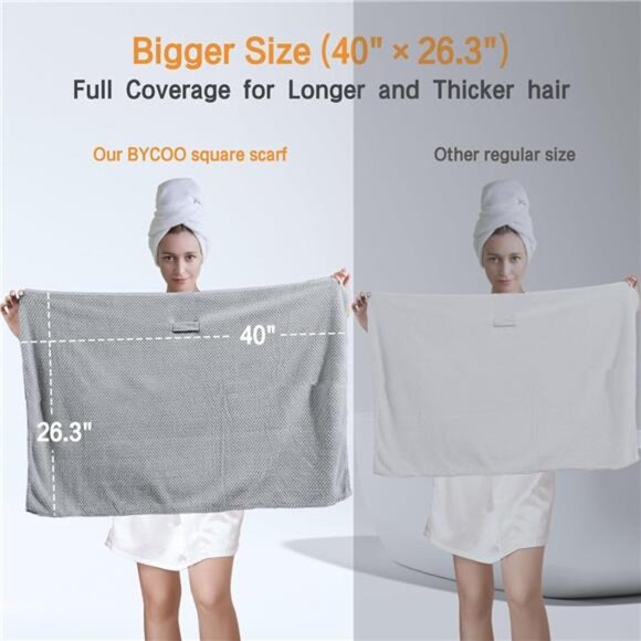 Large Microfiber Hair Towel Wrap for Women, Anti Frizz Hair Drying Towel - Picture 2 of 7